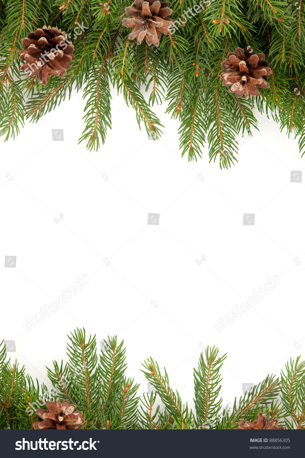 Christmas Green Framework Isolated On White Background Stock Photo ...