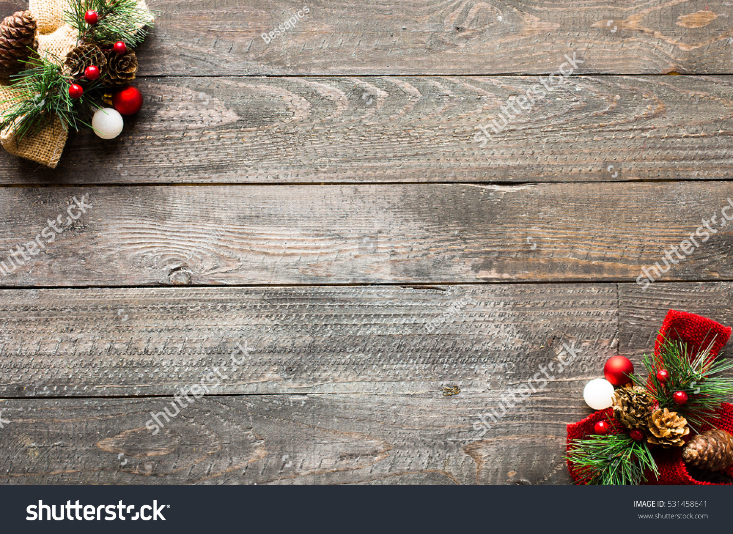Christmas Holiday Background With Ornaments Like Cookies And Oranges On ...