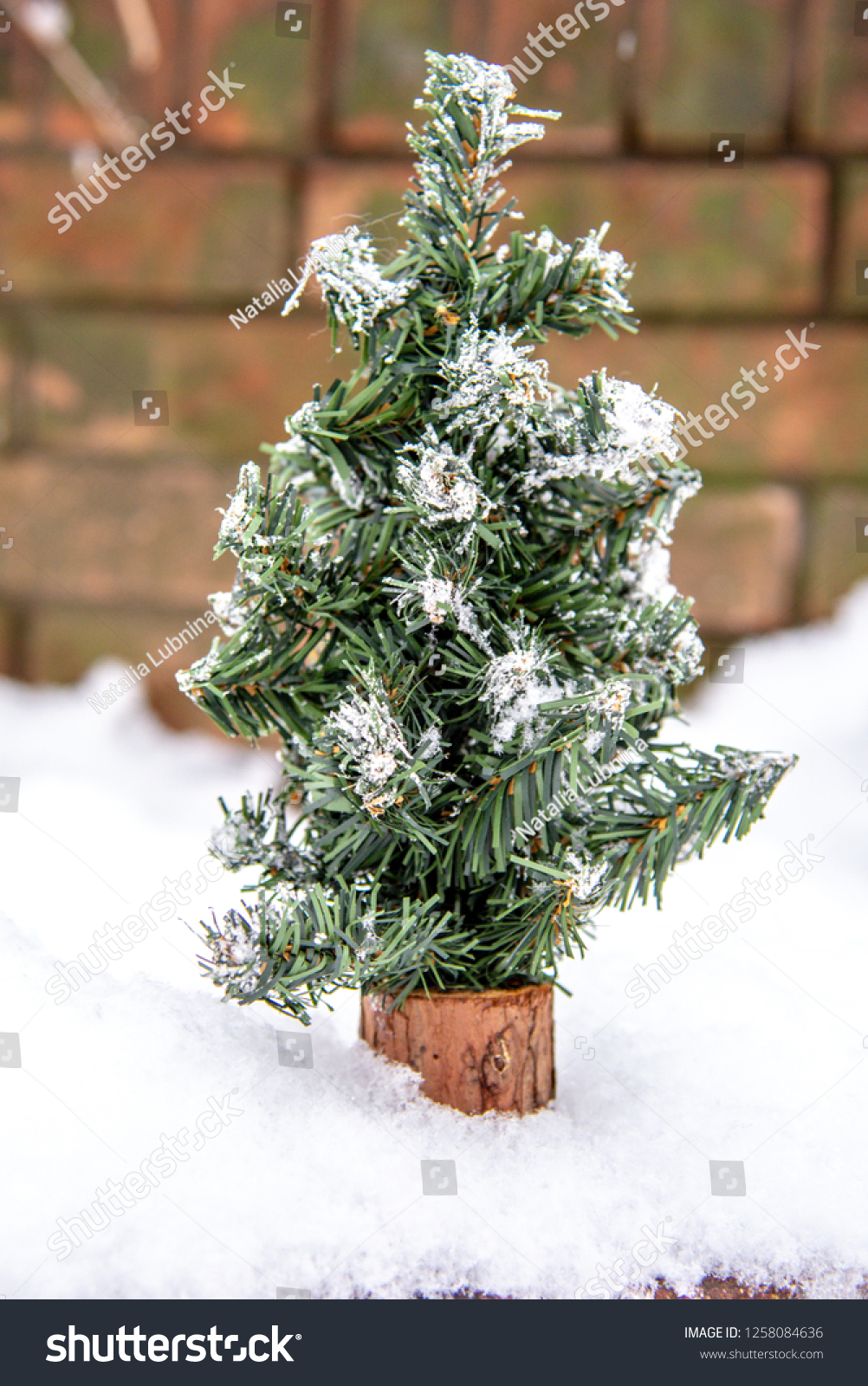 Christmas Holiday Decorations Christmas Tree Outside Stock Photo