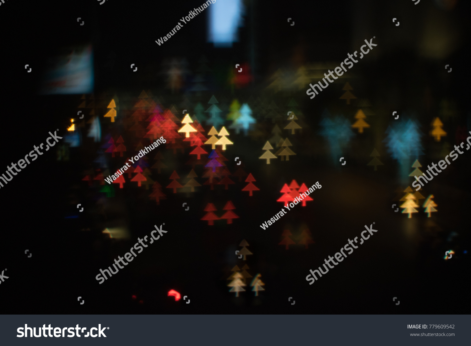 Christmas Lights Backgroundchristmas Trees Lightsbeautiful Bokeh Stock Photo