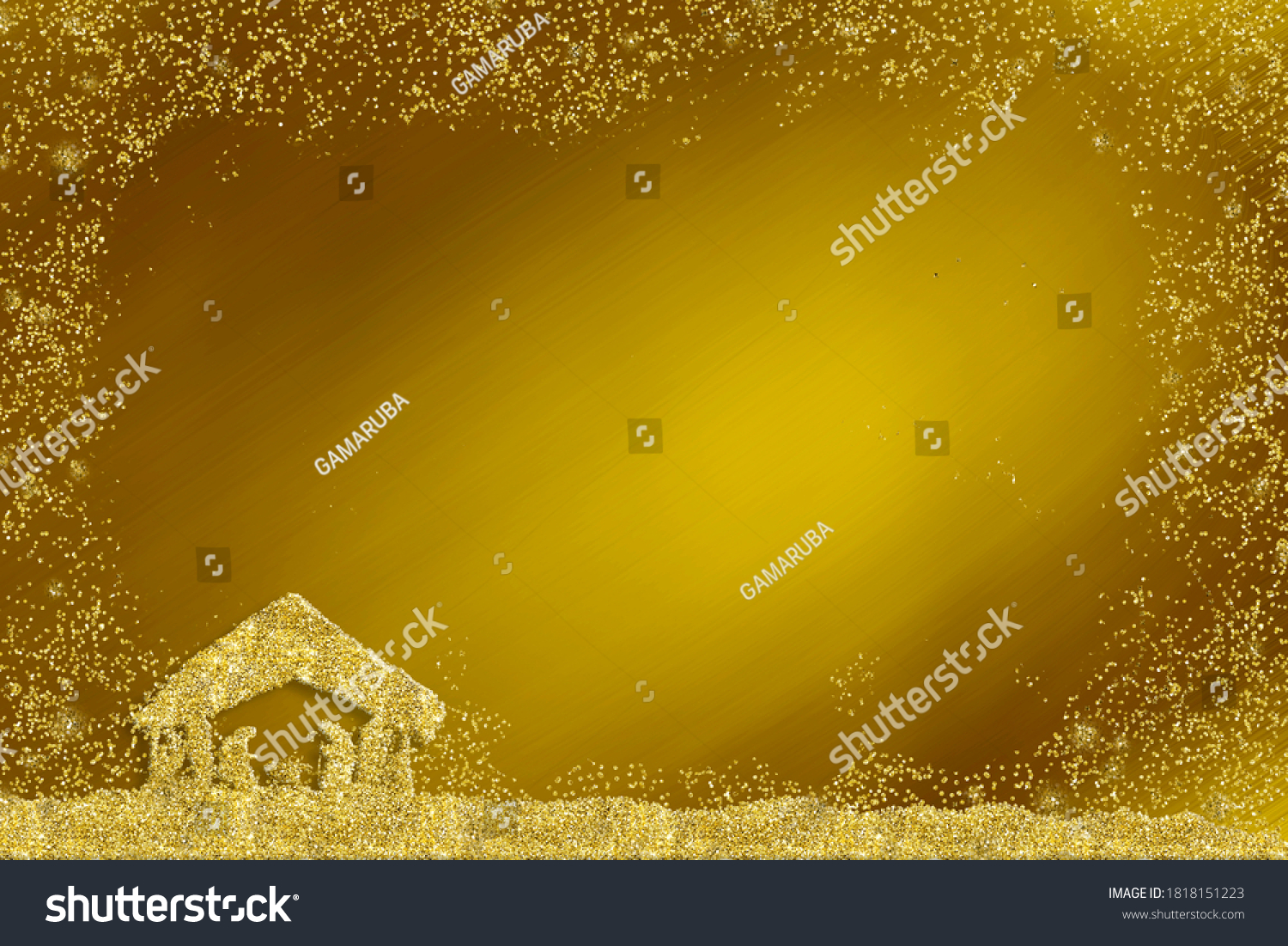 Christmas Nativity Scene Religious Greetings Cards Stock Illustration