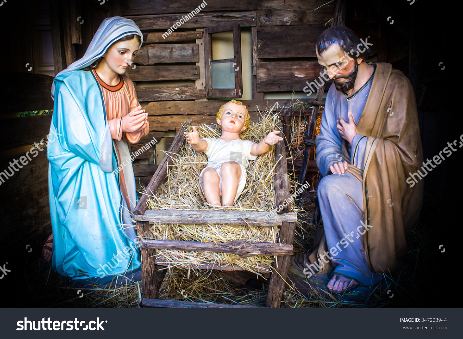 Christmas Nativity Scene Represented Statuettes Mary Stock Photo Edit Now