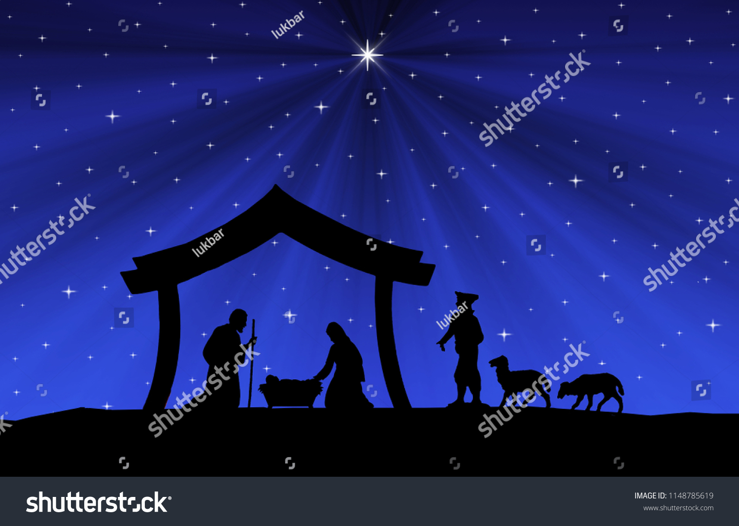 クリスマス キリスト誕生のシーン 羊飼いの崇拝 のイラスト素材