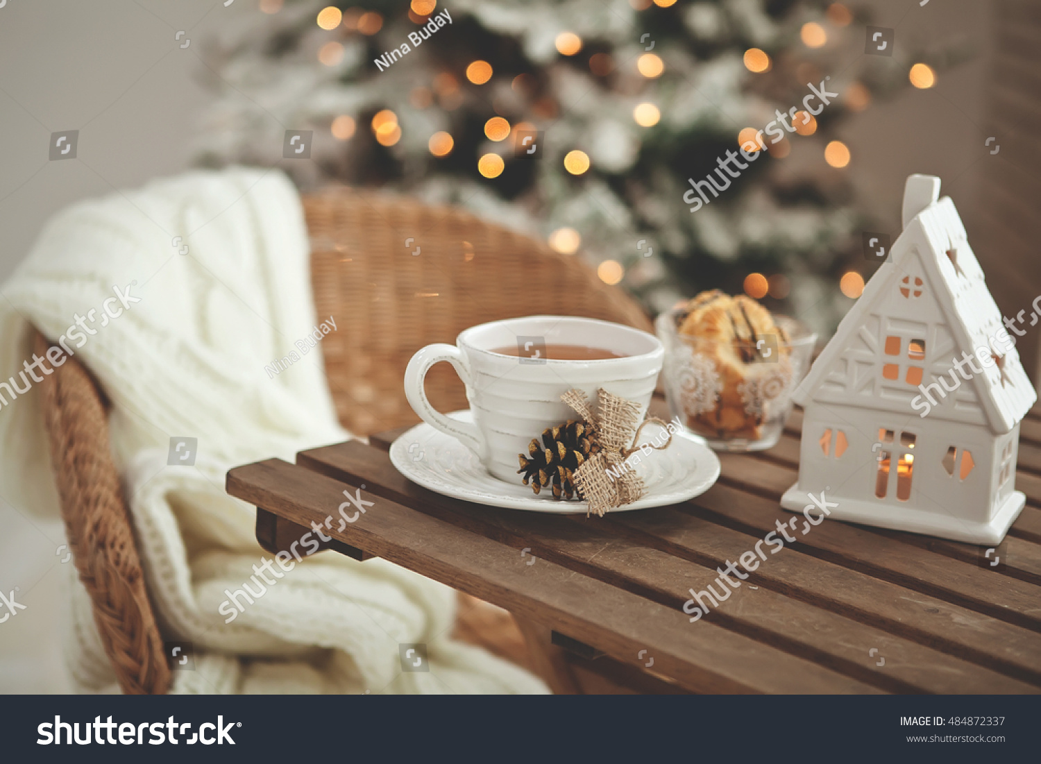 Christmas New Year Decoration On Modern Royalty Free Stock Image