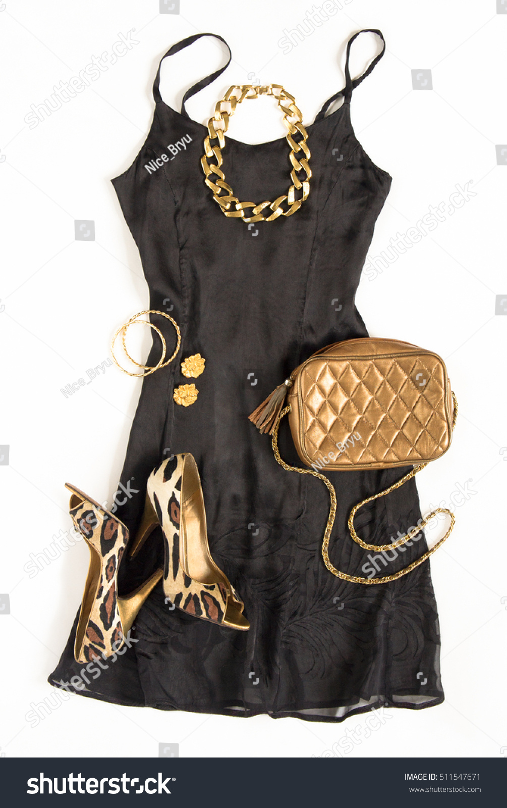 gold and black outfit for party