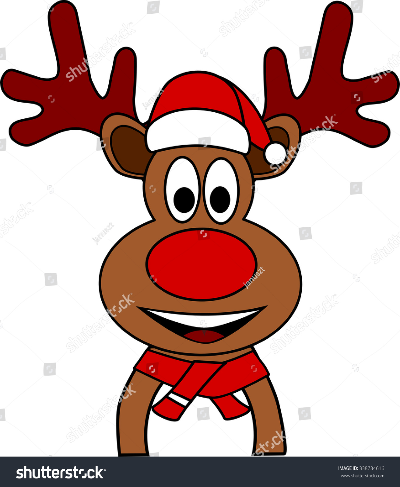 Christmas Reindeer Stock Illustration 338734616 - Shutterstock