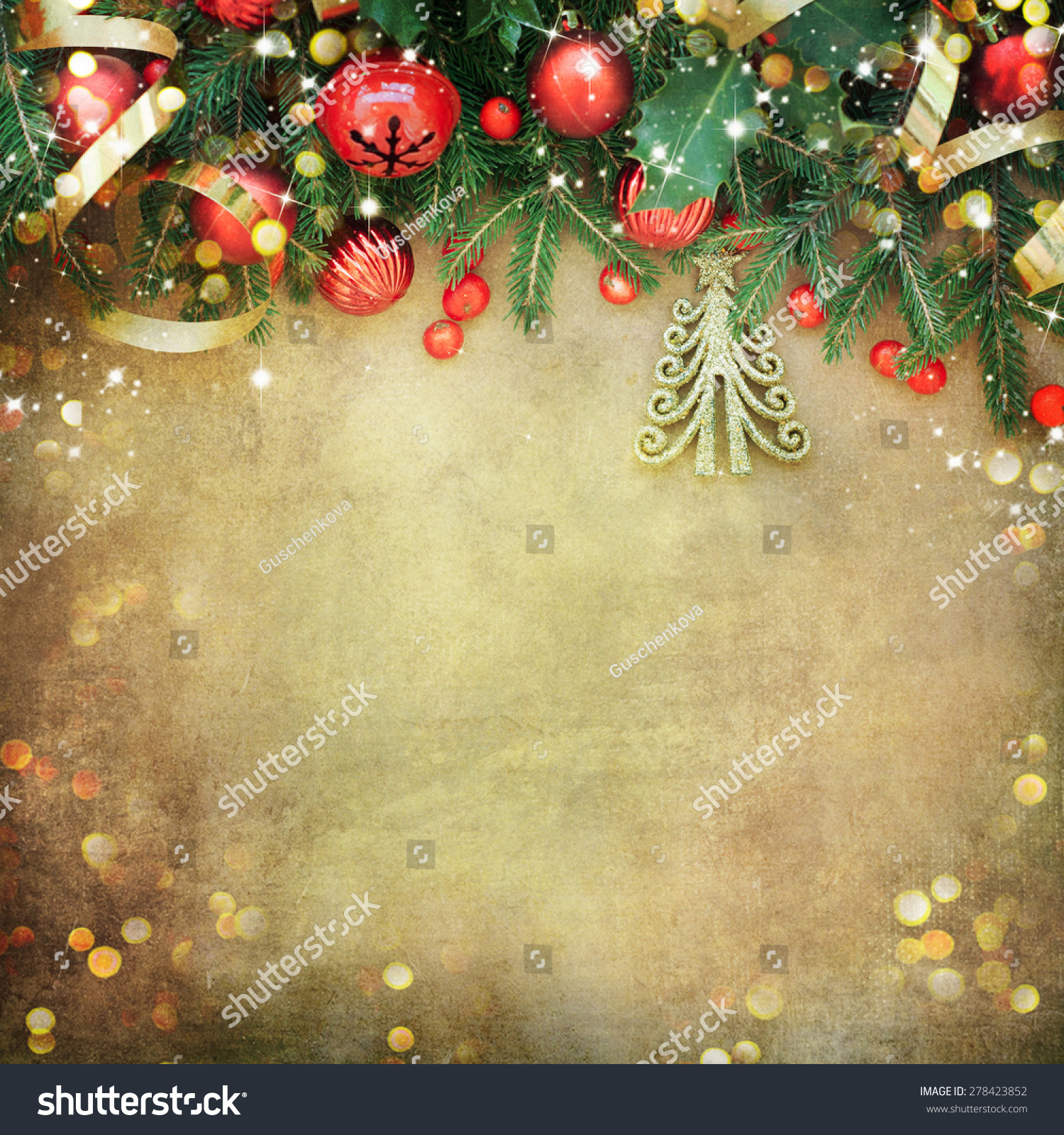 Christmas Retro Card Border Design Stock Photo 278423852 : Shutterstock