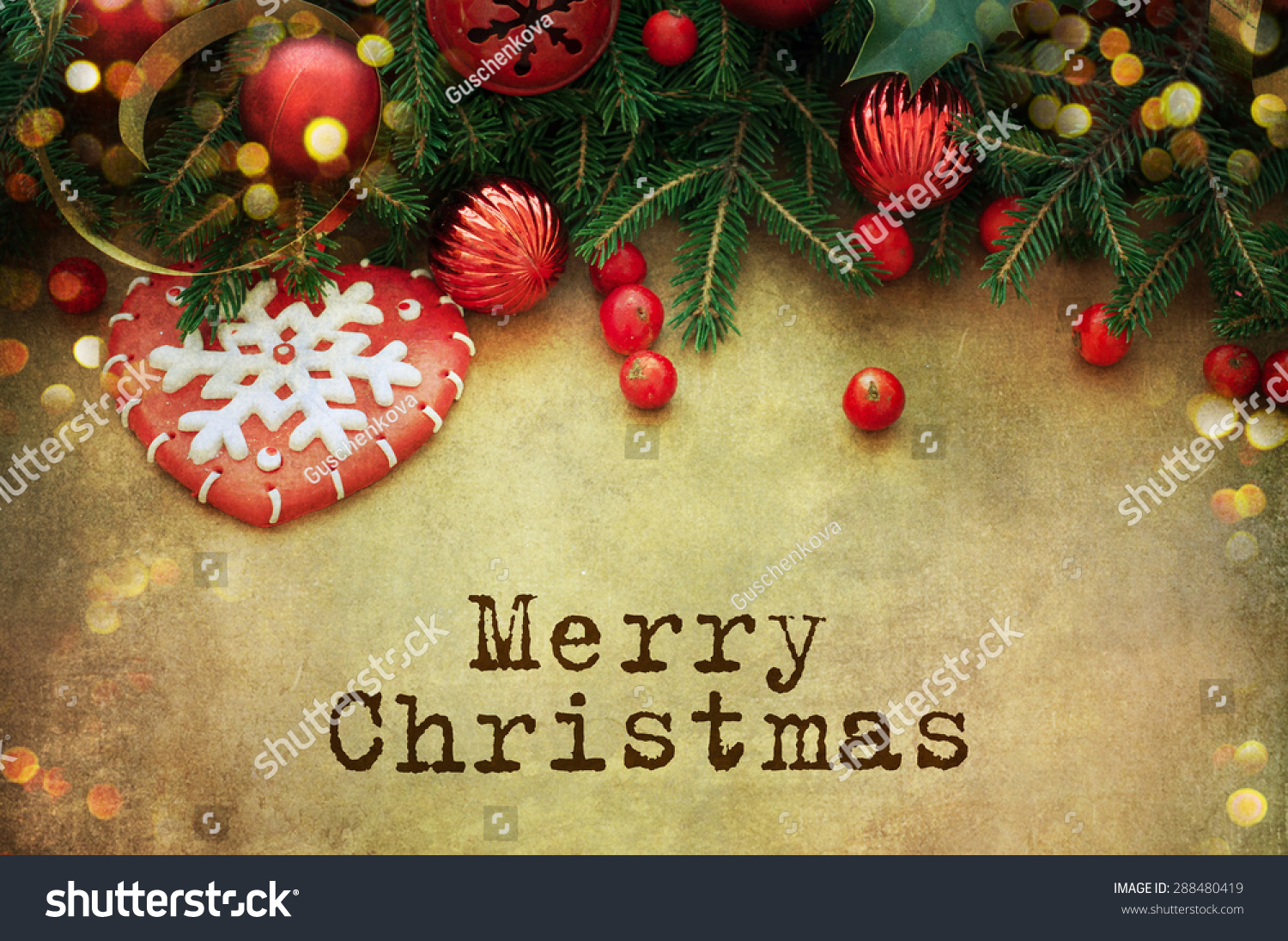 Christmas Retro Card Border Design Stock Photo 288480419 : Shutterstock