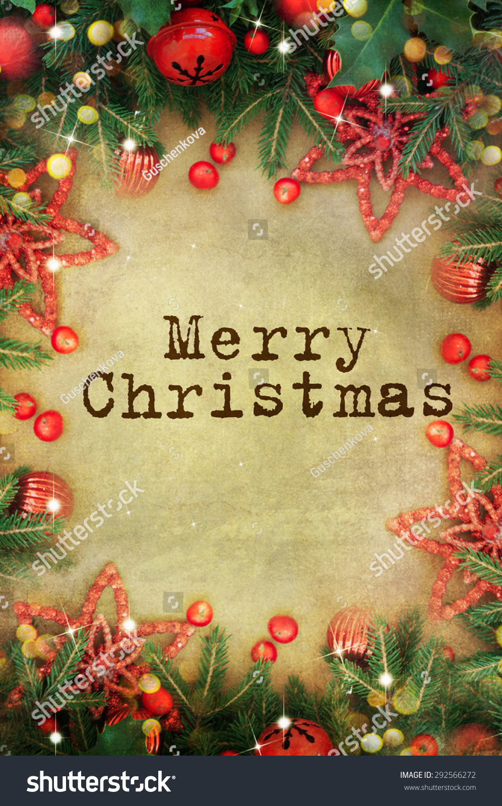 Christmas Retro Card Border Design Stock Photo 292566272 : Shutterstock