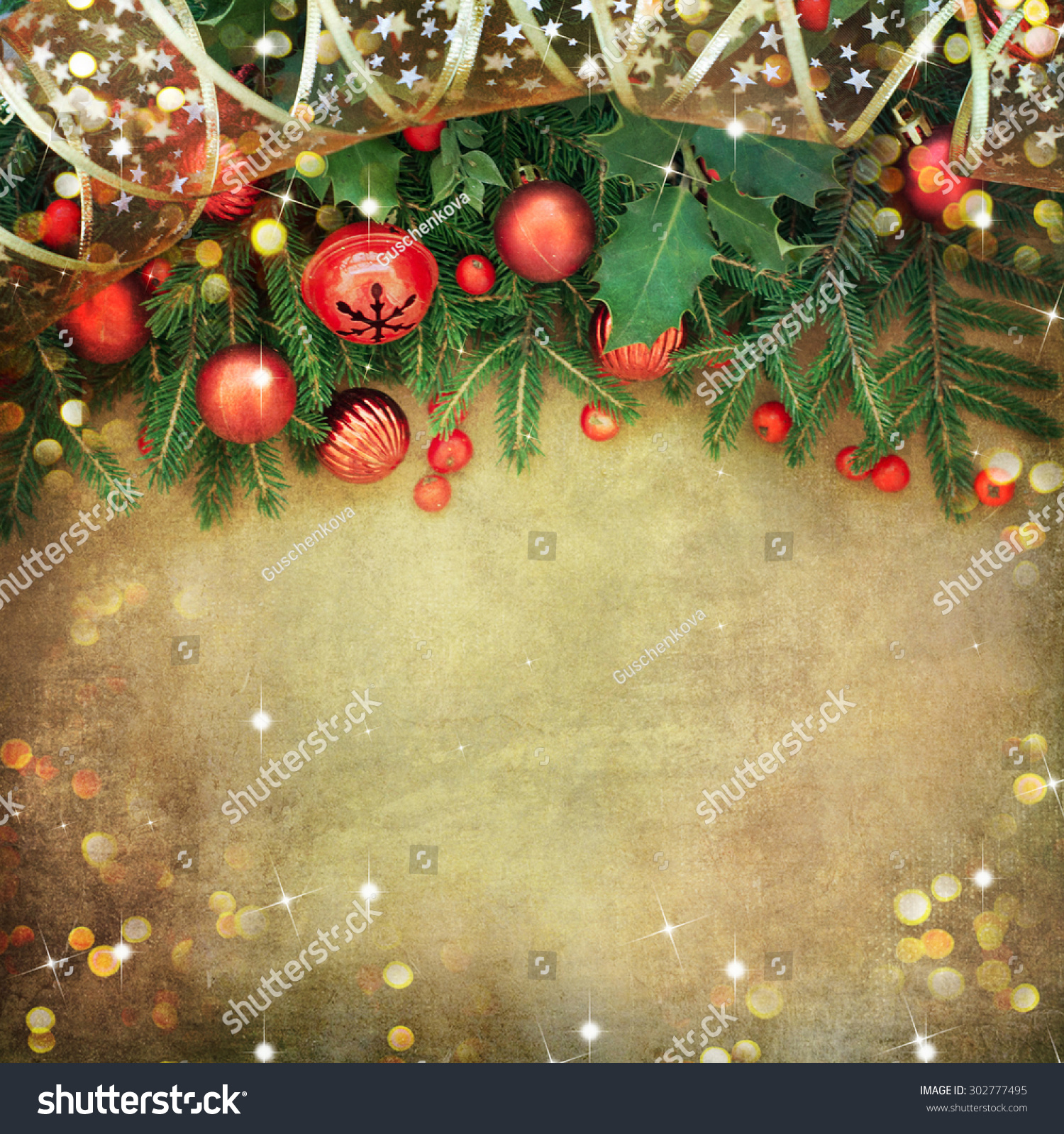 Christmas Retro Card Border Design Stock Photo 302777495 - Shutterstock
