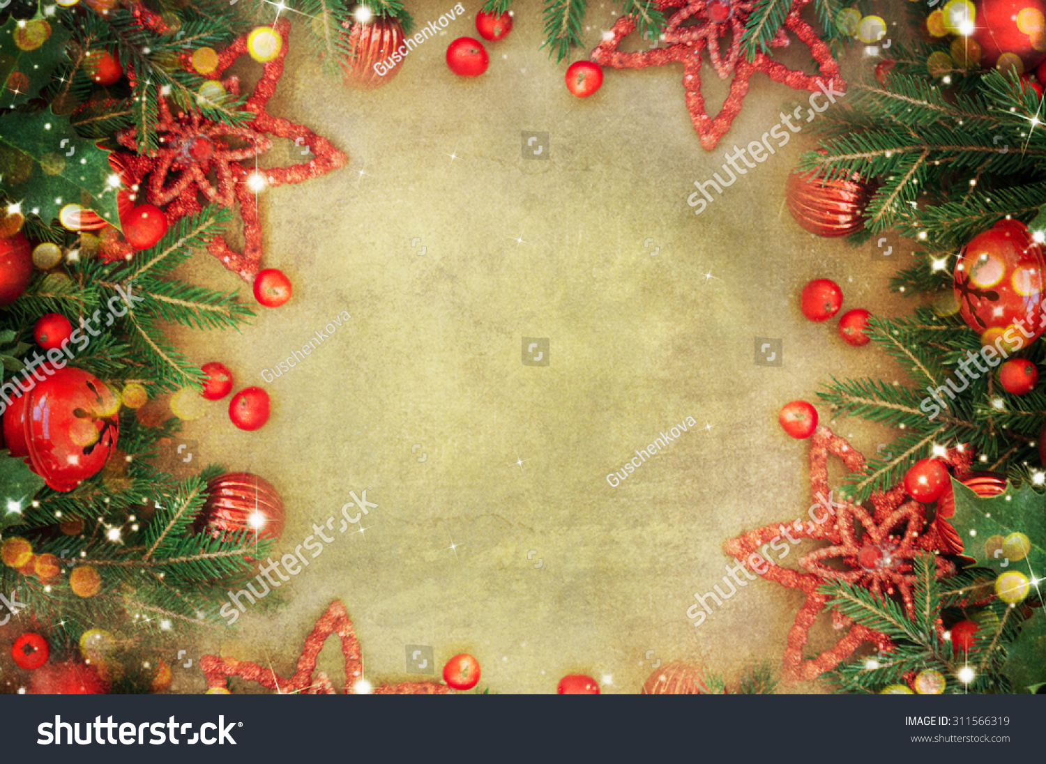 Christmas Retro Card Border Design Stock Photo 311566319 : Shutterstock