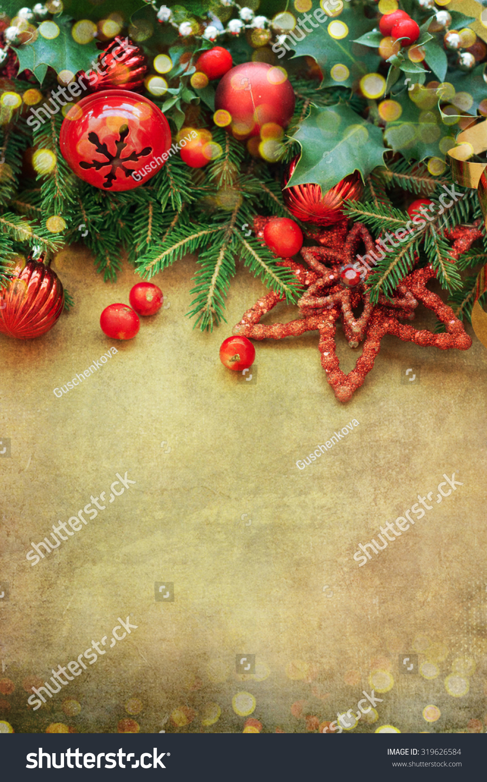 Christmas Retro Card Border Design Stock Photo 319626584 : Shutterstock