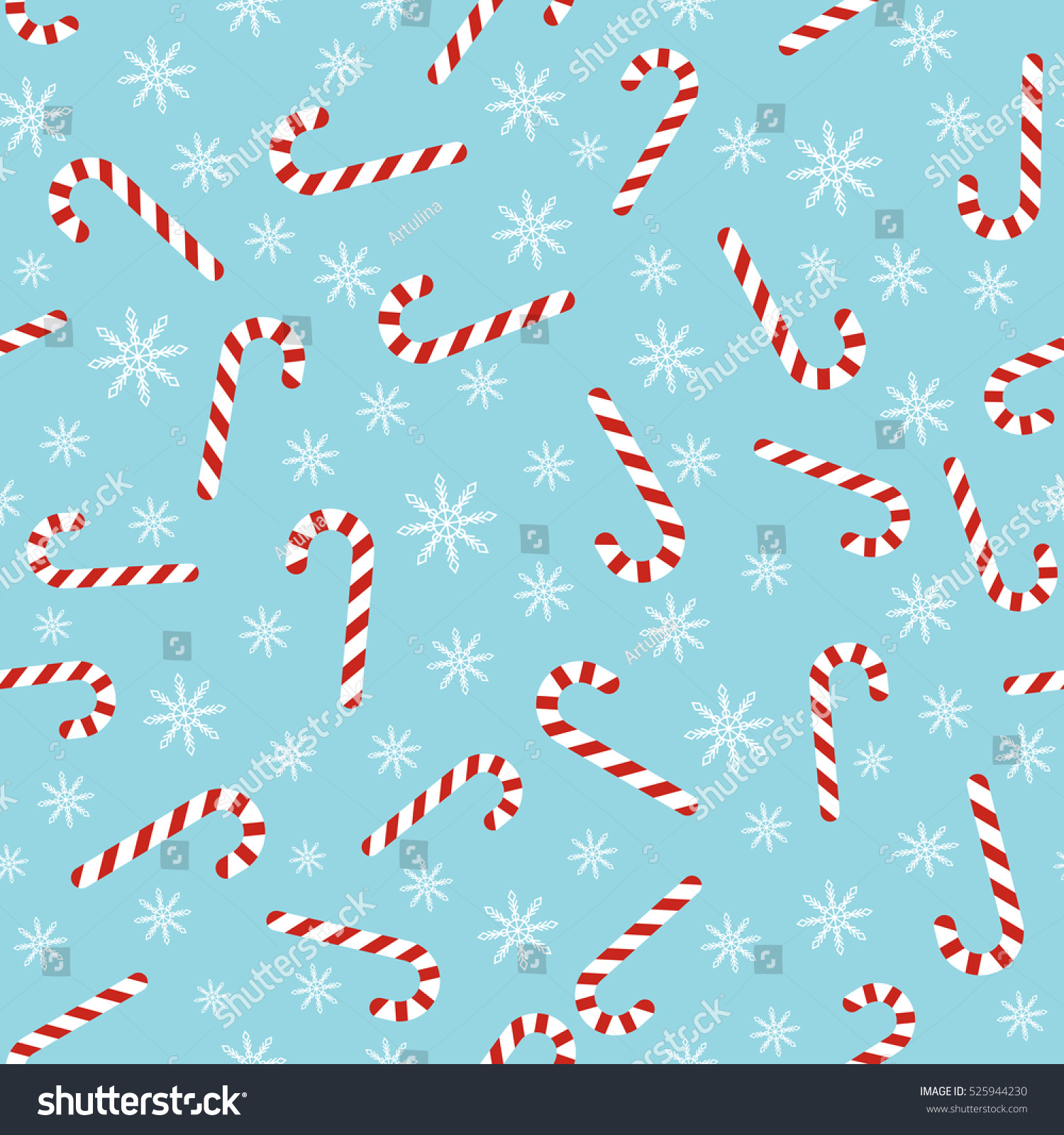 Christmas Seamless Blue Pattern Candy Canes Stock Illustration Shutterstock