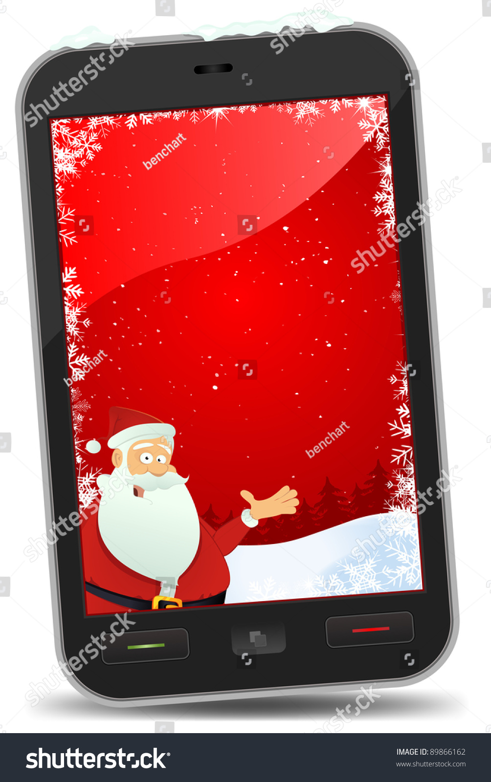 Christmas Smart Phone Wallpaper Illustration Smart Stock Illustration 89866162