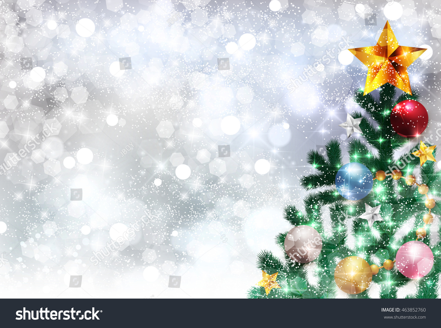 Christmas Snow Fir Tree Background Stock Photo 463852760 : Shutterstock