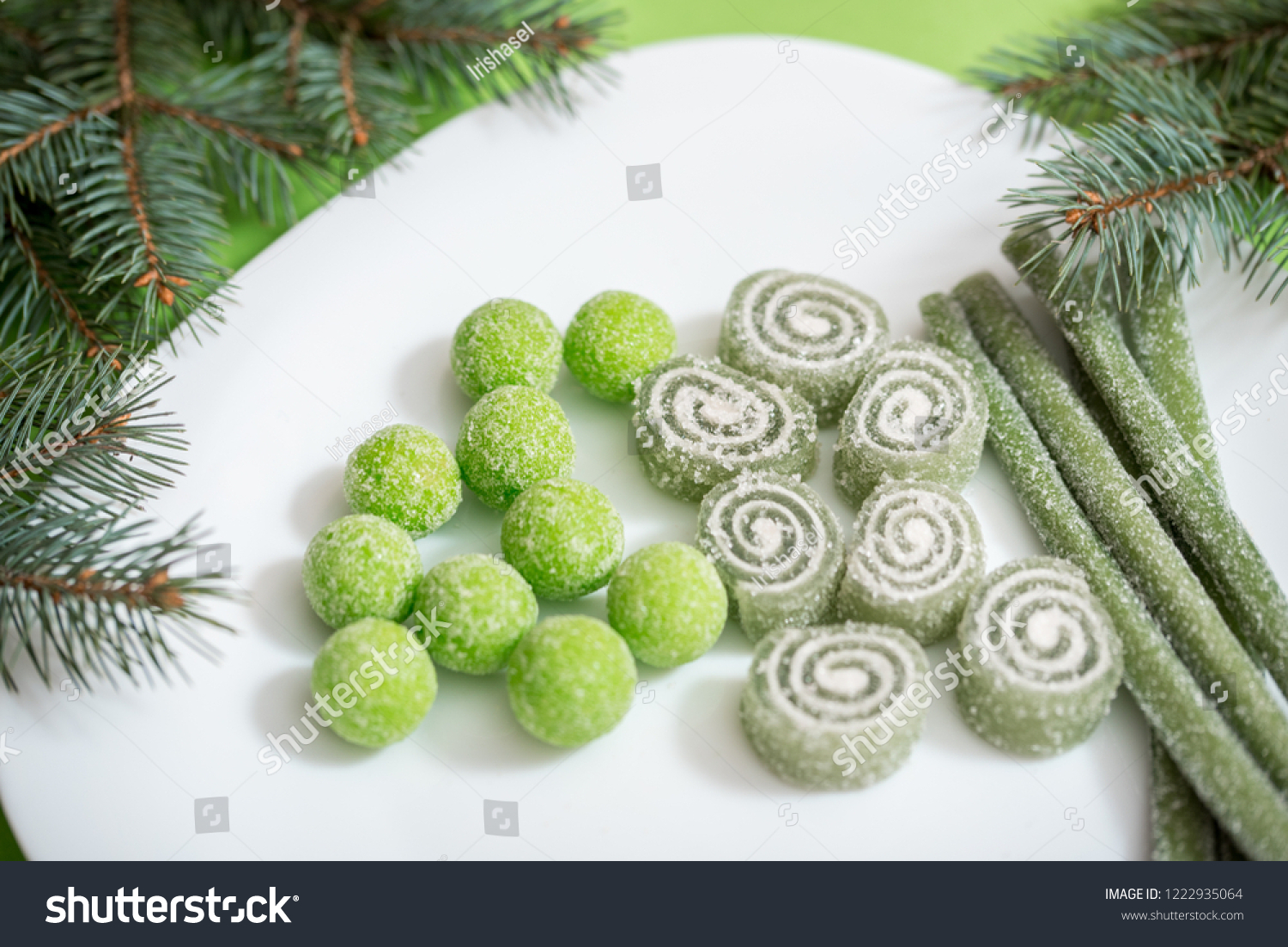 Christmas Sweets Wooden Box Green Sweets Stock Photo Edit Now