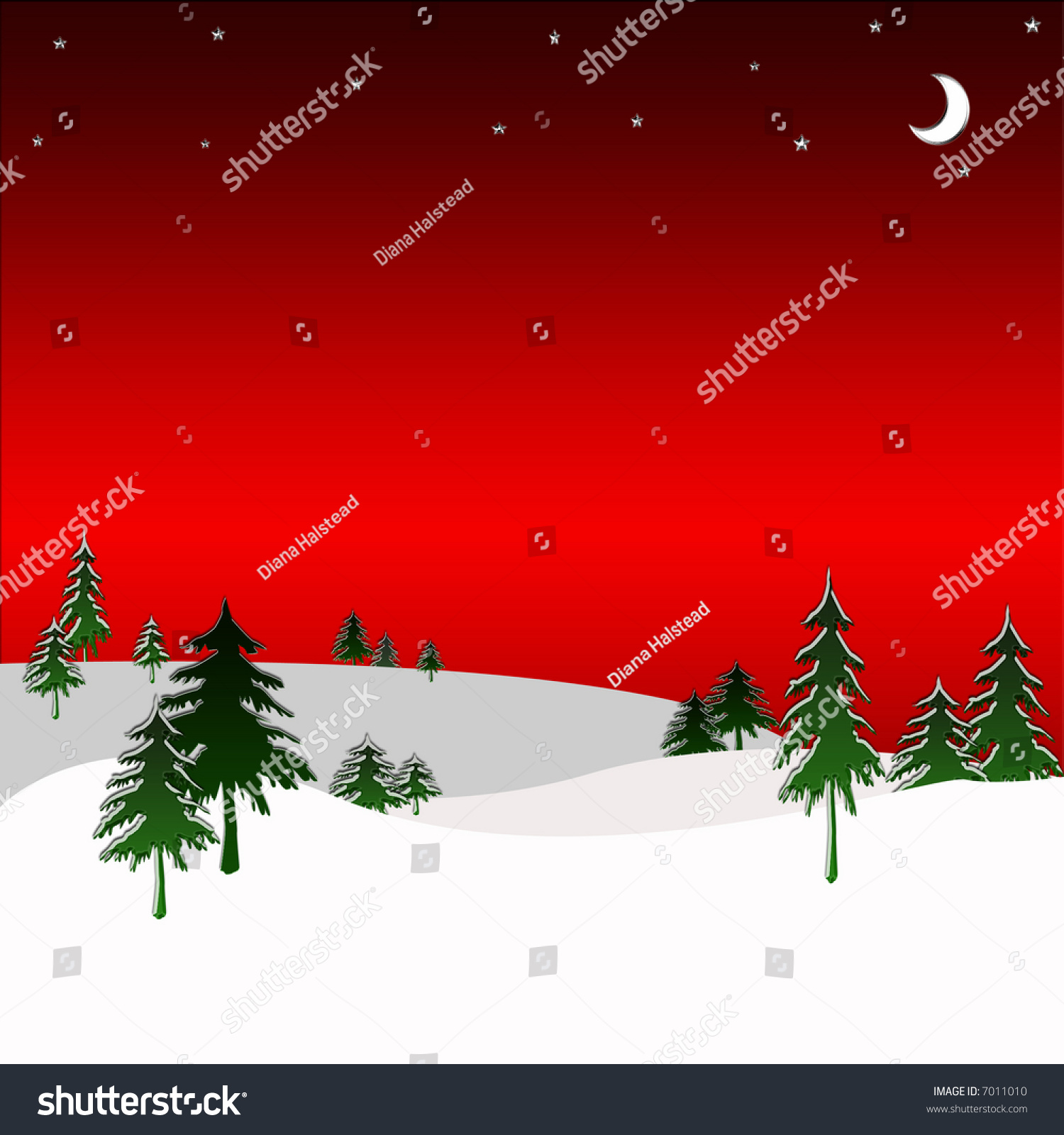 Christmas Tree Background In Red Stock Photo 7011010 : Shutterstock