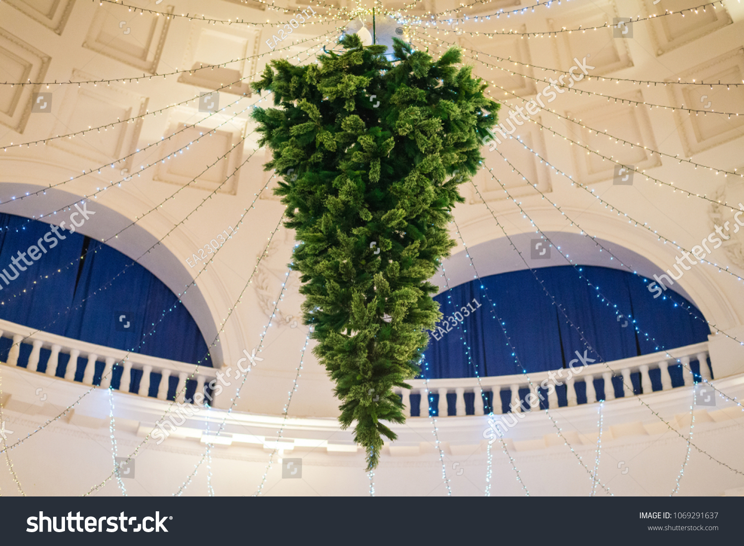 Christmas Tree Hanging Upside Down On Stock Photo Edit Now