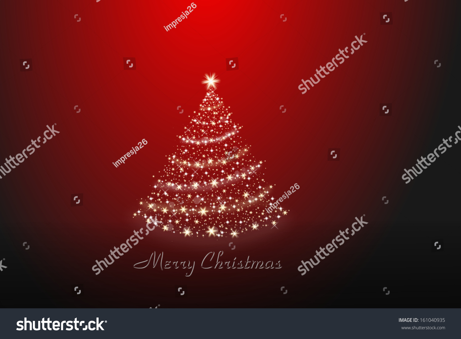 Christmas Tree On A Red And Black Background Stock Photo 161040935 : Shutterstock