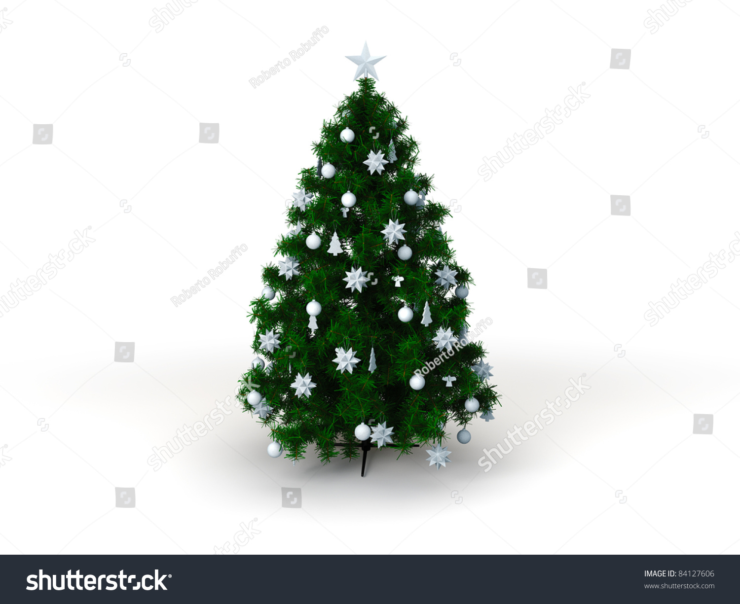 Christmas Tree On White Background Stock Illustration 84127606 - Shutterstock