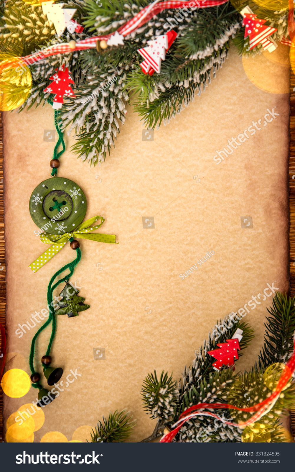 Christmas Tree Ornament On Vintage Paper Stock Photo 331324595 - Shutterstock