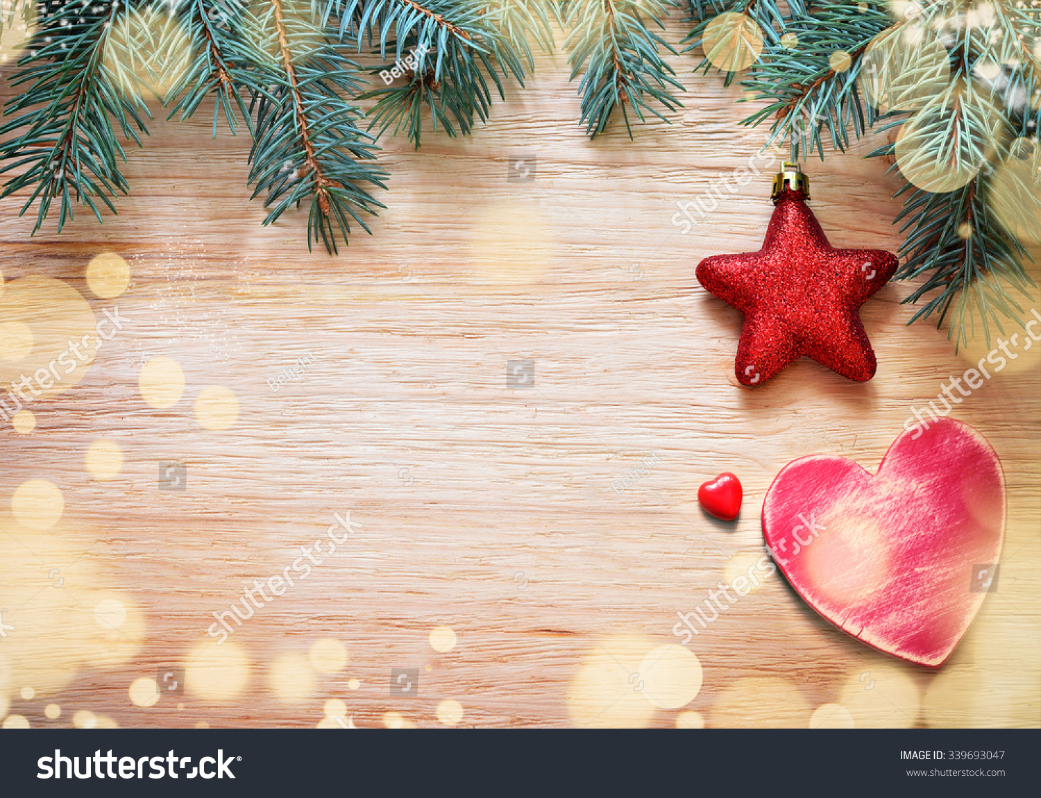 Christmas Wooden Background Stock Photo 339693047 : Shutterstock