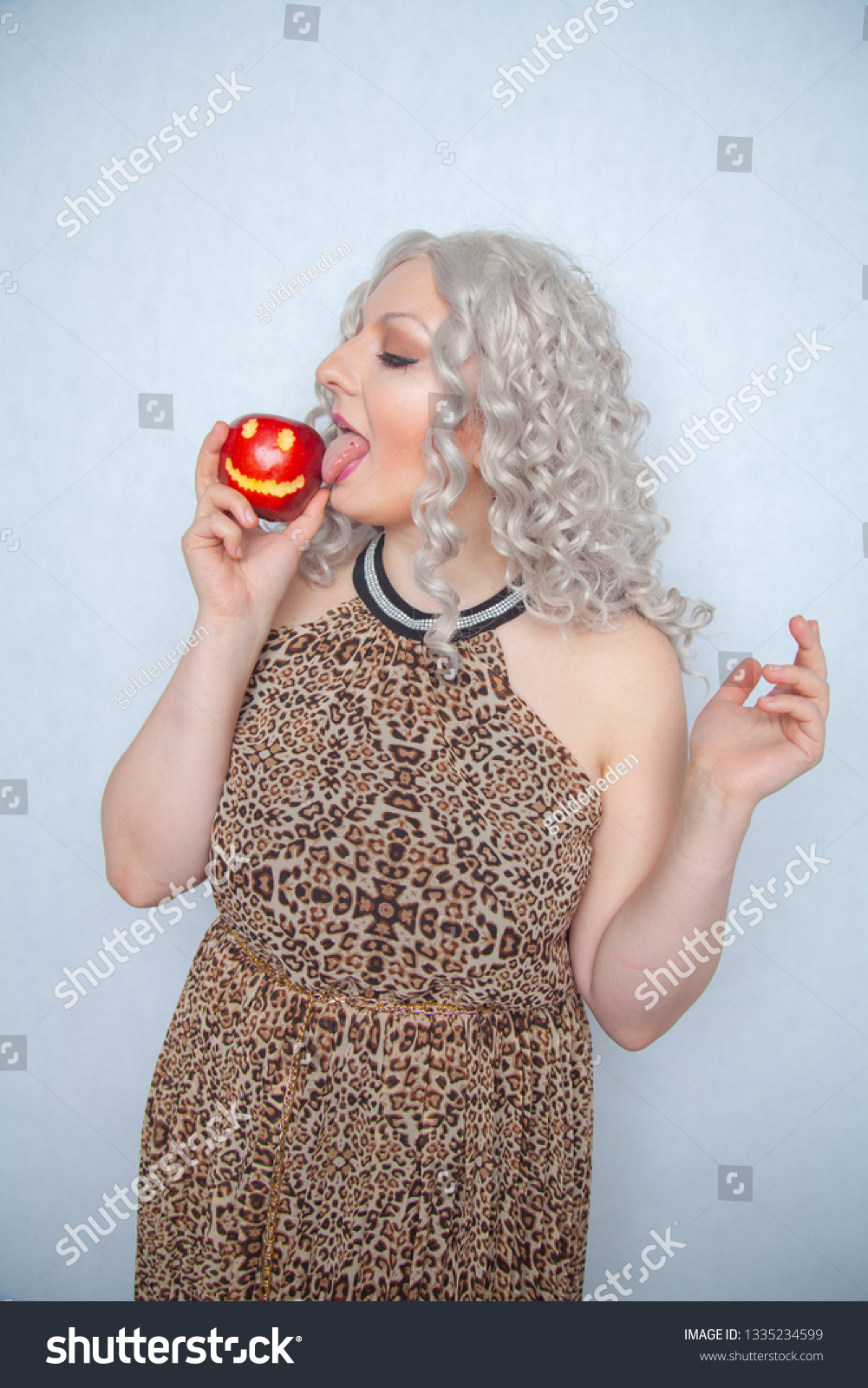 Chubby Blonde Girl Wearing Summer Dress Stock Photo 1335234599 ...