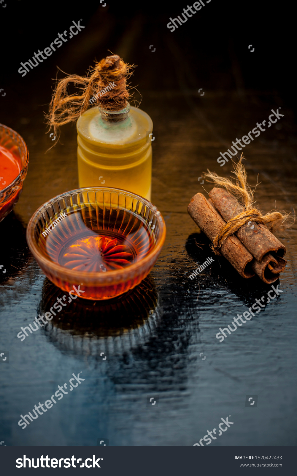 Cinnamon Powder Honey Olive Oil Hair Stock Photo Edit Now 1520422433