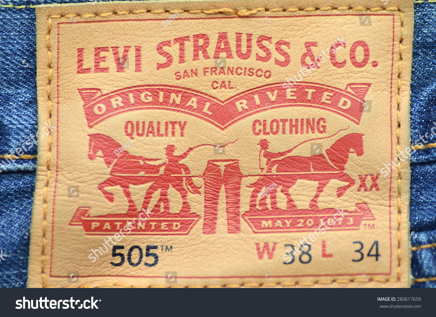 Circa June 2014 Kwidzyn: Closeup Of Levi Strauss Label On Blue Jeans ...