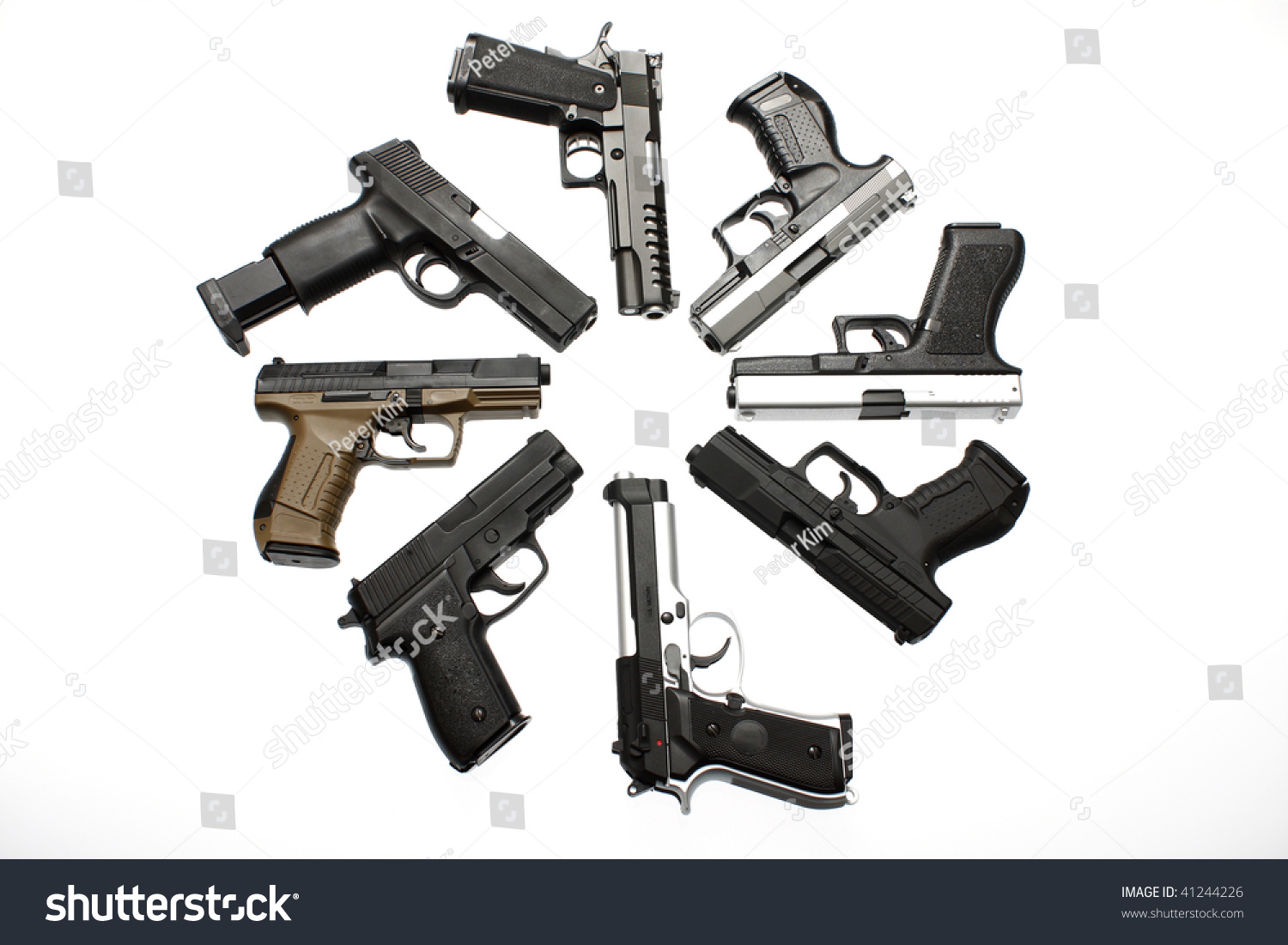 Circle Assorted Pistols Stock Photo 41244226 - Shutterstock