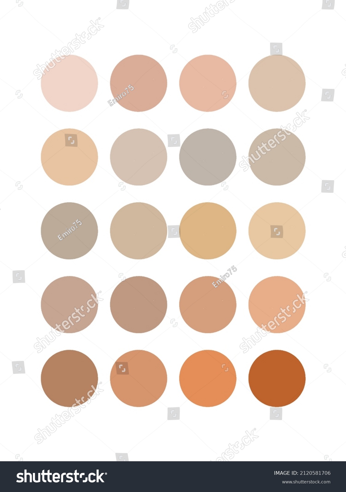 Circle Round Pastel Brown Color Palette Stock Illustration 2120581706 ...