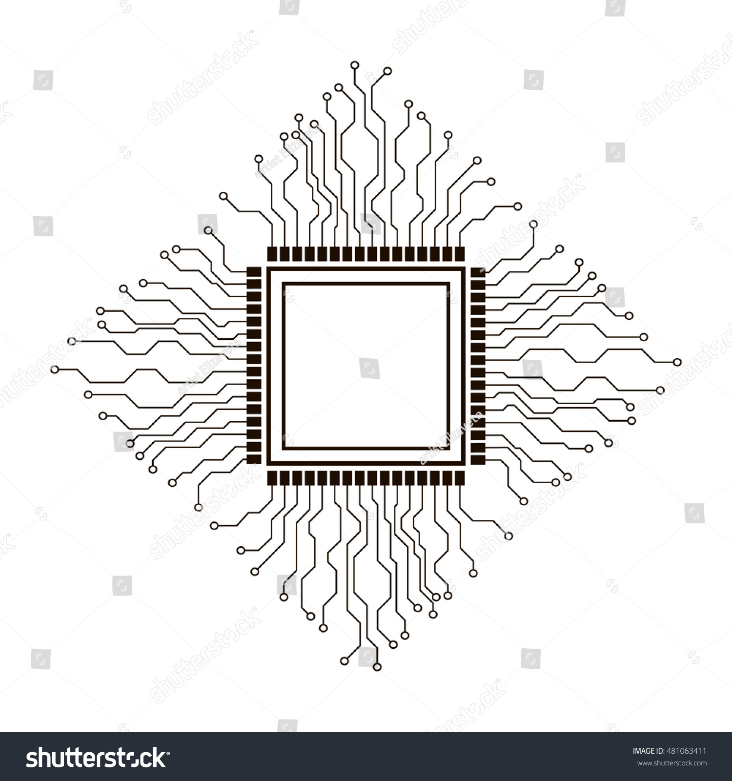 Circuit Board Cpu Microprocessor Microchip Illustration Stock Illustration 481063411 Shutterstock 8643