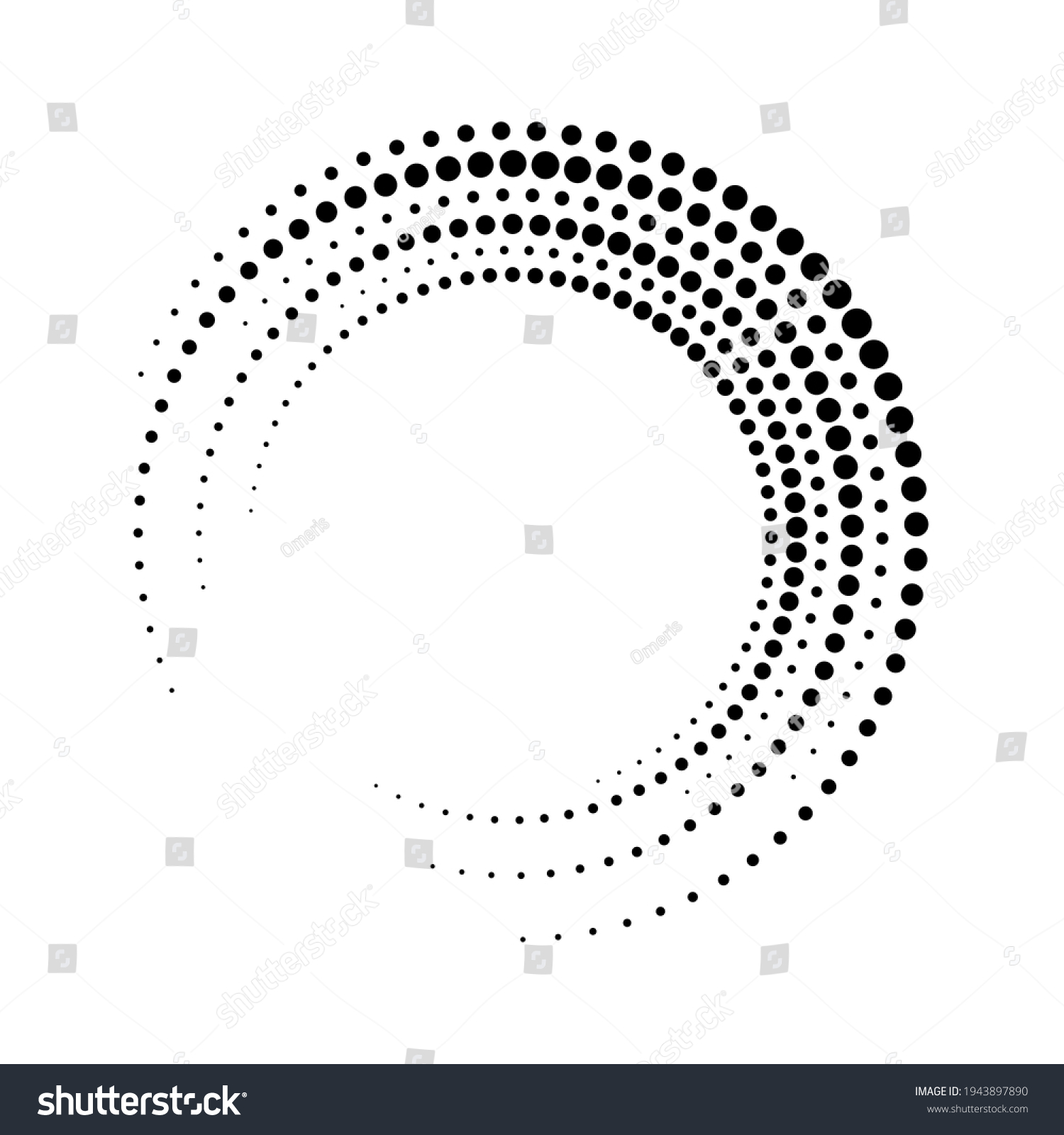 Circular Dot Frame Circle Border Effect Stock Illustration 1943897890