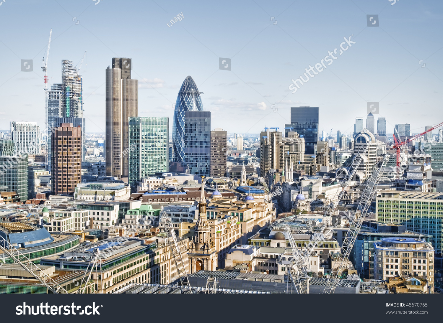 City London Canary Wharf Skyline Stock Photo Edit Now