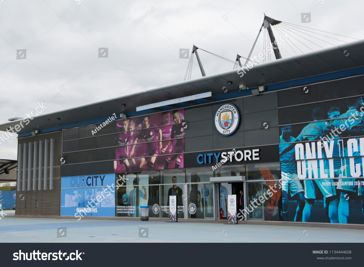 meesteres kopiëren Verplaatsing City Store Manchester City Football Club Stock Photo (Edit Now) 1134444608