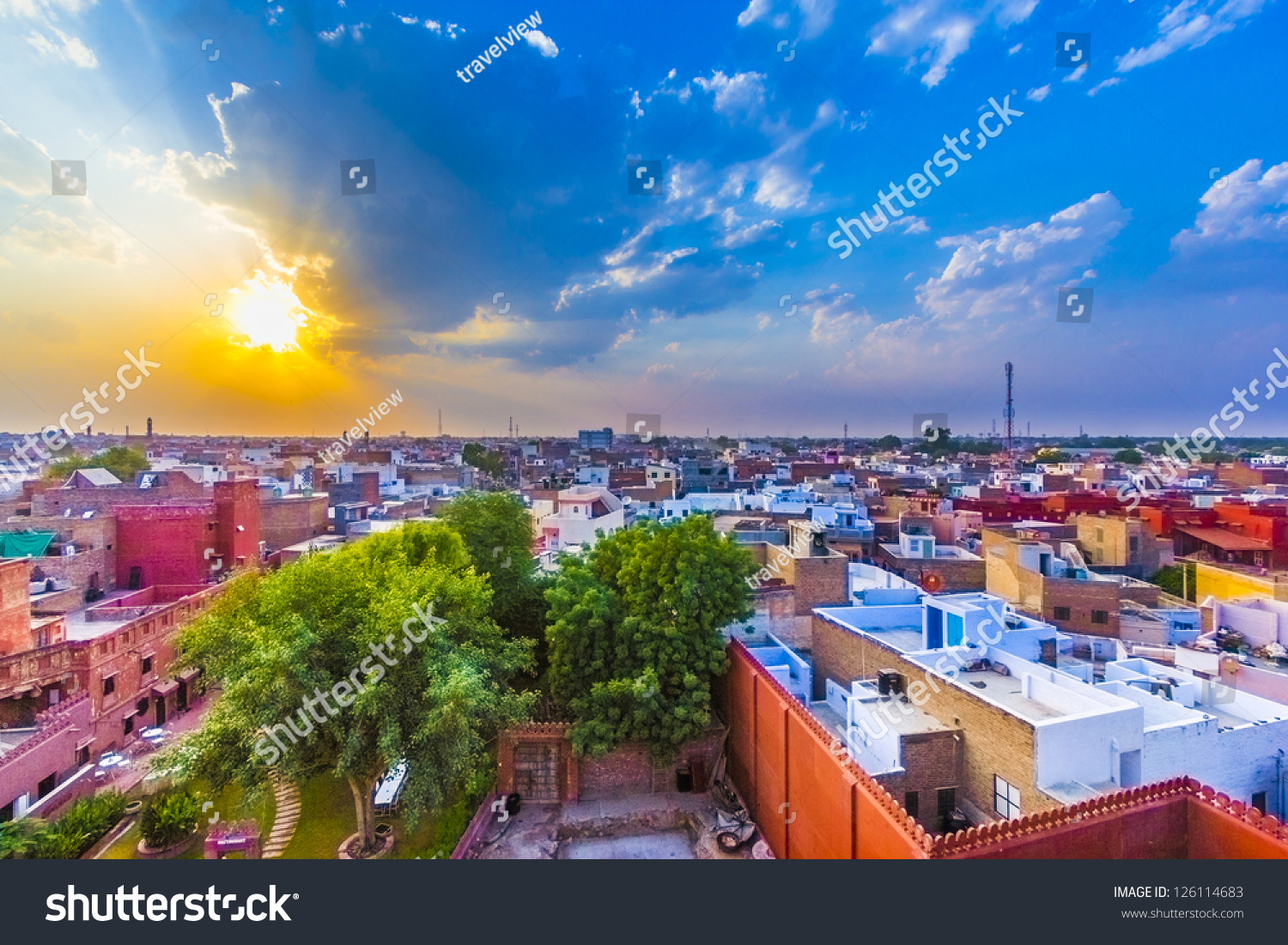 cityscape-bikaner-old-indian-city-rajasthan-stock-photo-126114683