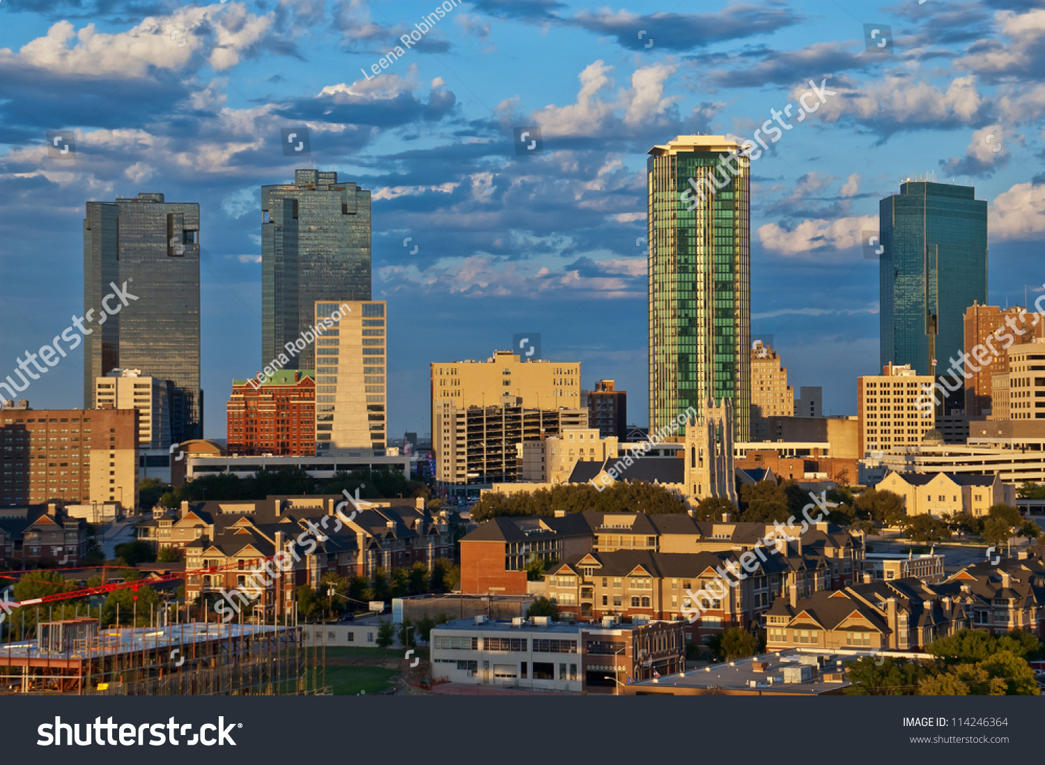 Cityscape Fort Worth Texas Early Evening Stock Photo (Edit Now ...