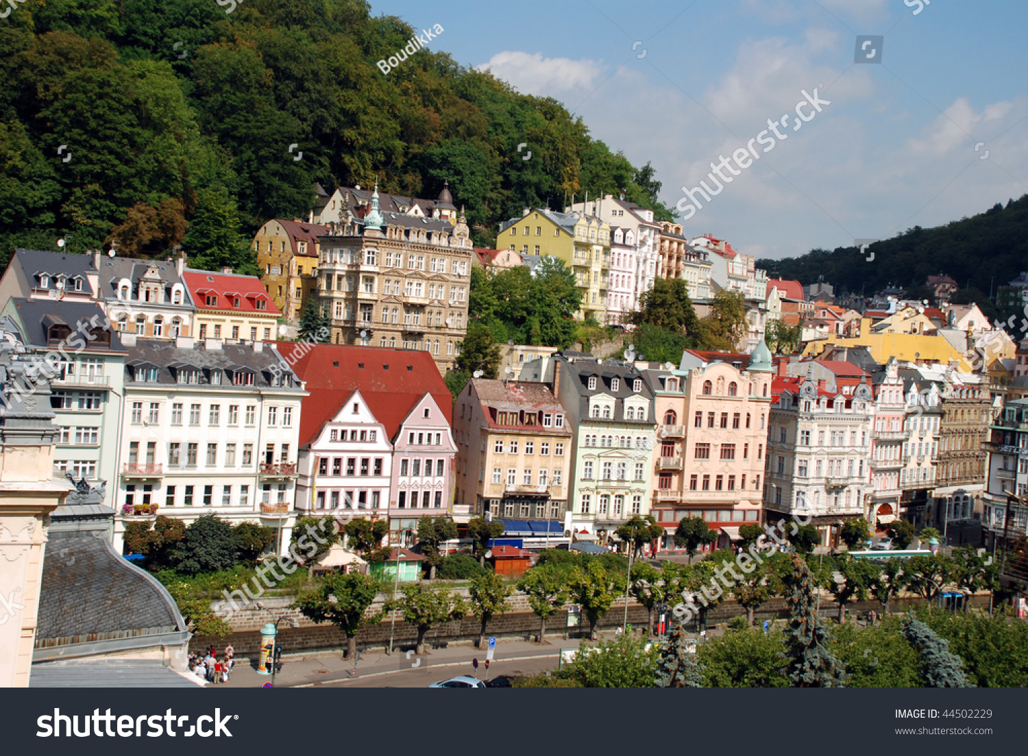 Cityscape Of Karlovy Vary (Carlsbad), Czech Republic, Europe Stock ...