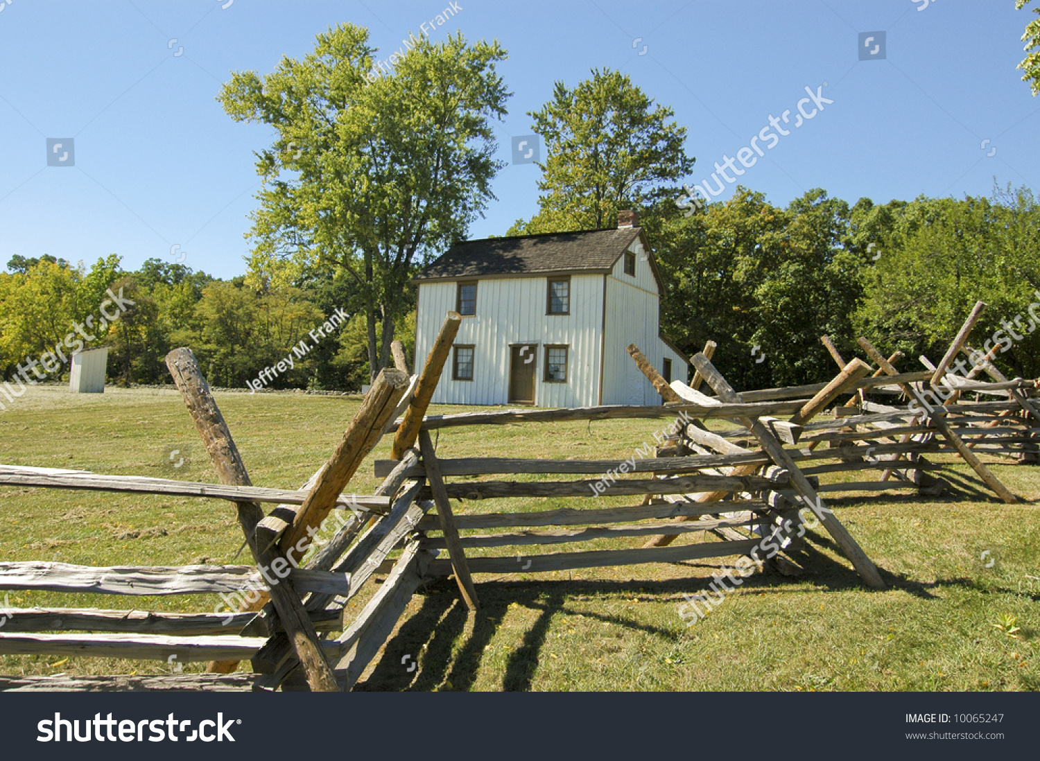 Civil War Era Farm House And Split Rail Fence Stock Photo 10065247 ...