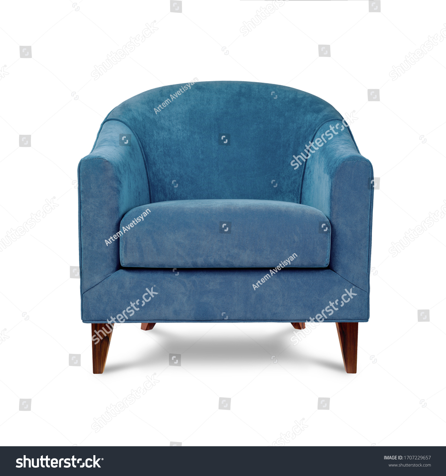 Classic Armchair Art Deco Style Blue Stock Photo 1707229657 | Shutterstock