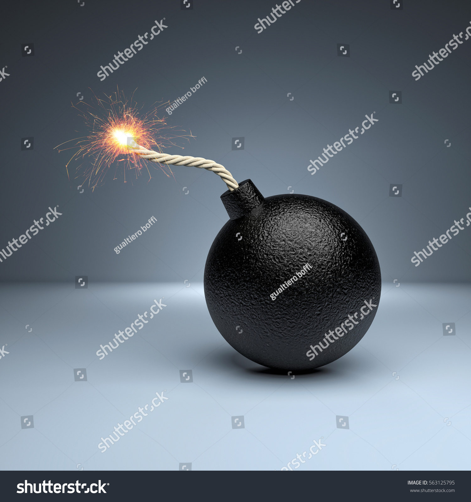 Classic Bomb Concept 3d Rendering Image Stock Illustration 563125795 ...