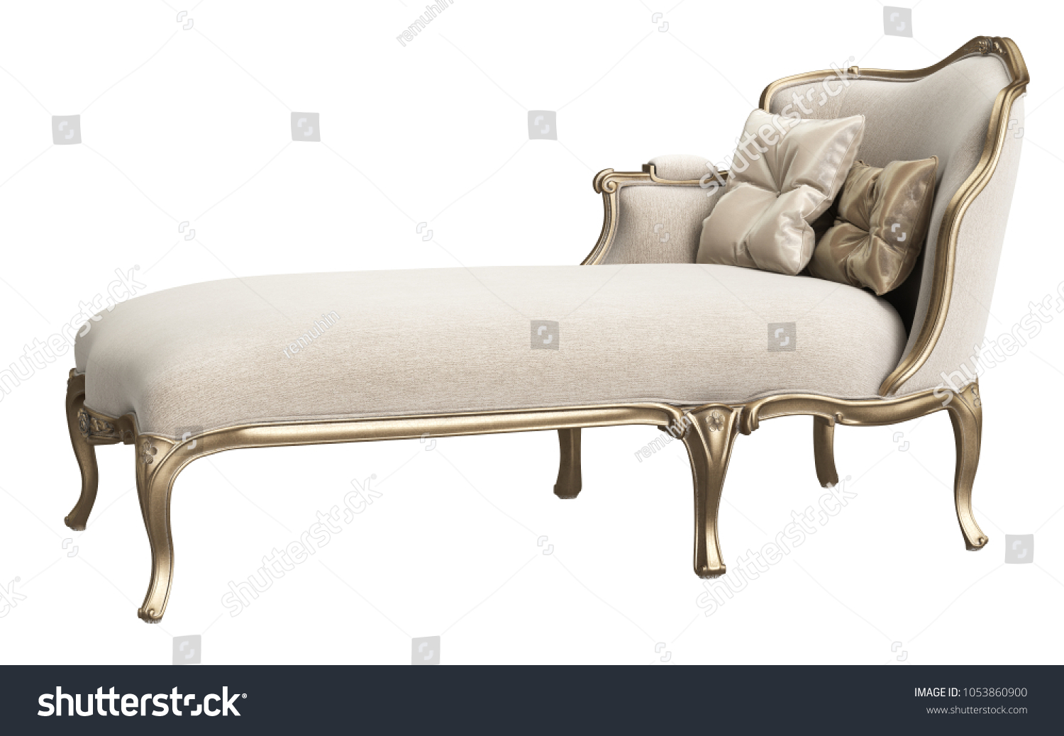 Classic Chaise Longue Isolated On White Stock Illustration 1053860900