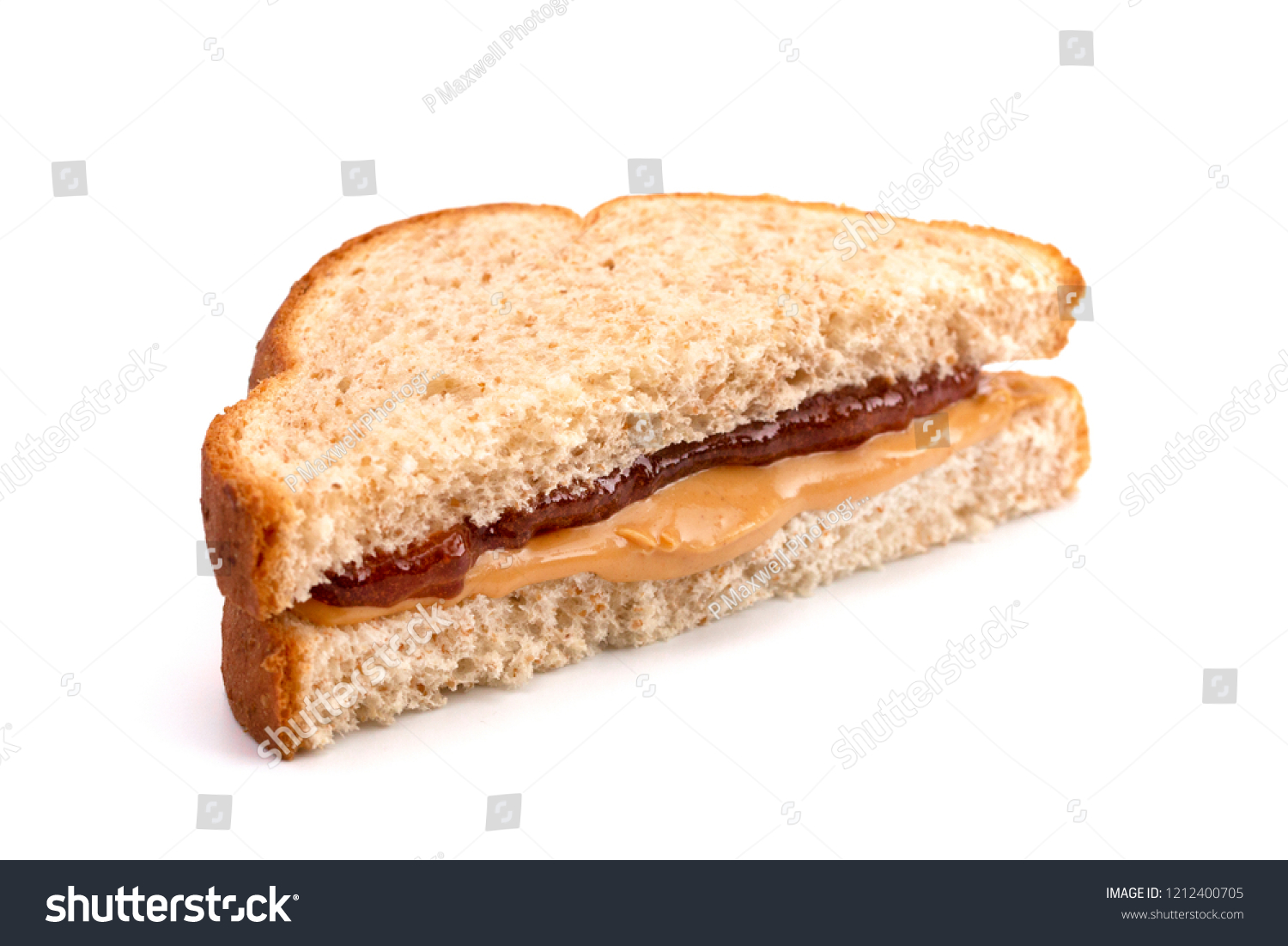 Classic Peanut Butter Strawberry Jelly Sandwich Stock Photo Edit Now