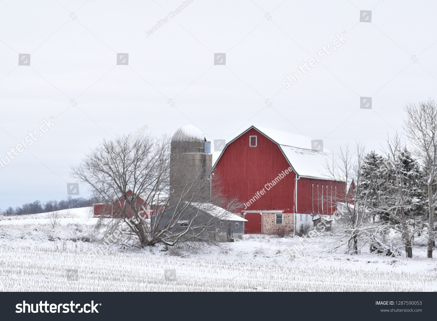 3dRose lsp_212579_6 Print of Red Country Barn and Silo 2 Plug Outlet Cover 