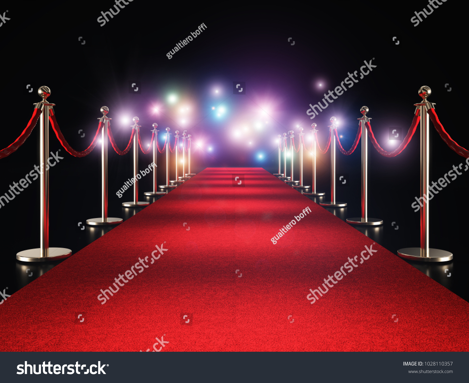 Classic Red Carpet Flash Flare 3d Stock Illustration 1028110357 ...