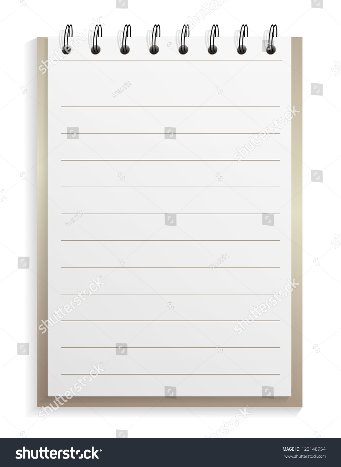 Classic Spiral Lined Notepad, Jpeg Version Stock Photo 123148954 ...