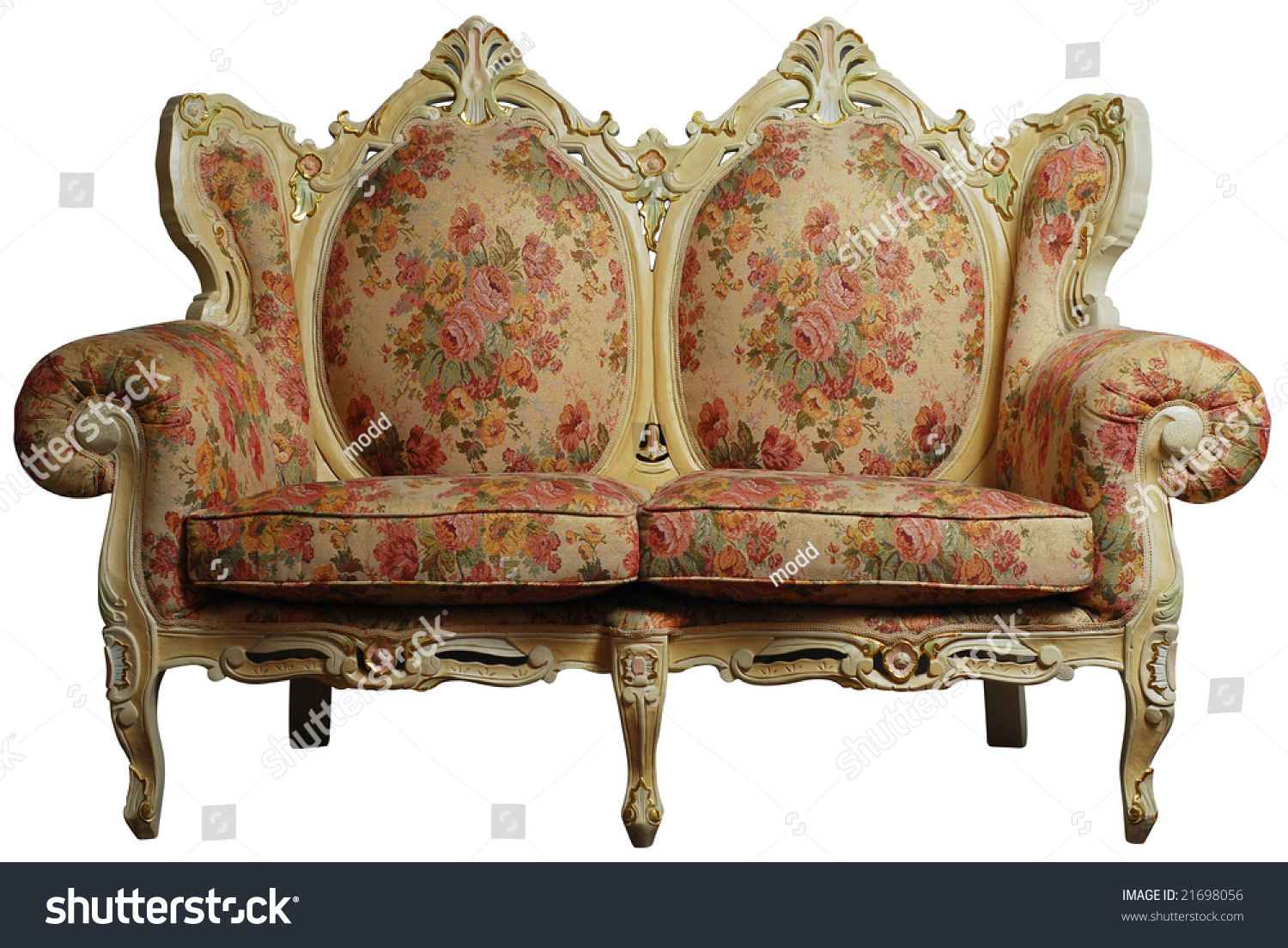 Classical Antique Sofa Chair Floral Pattern Stock Photo Edit Now 21698056