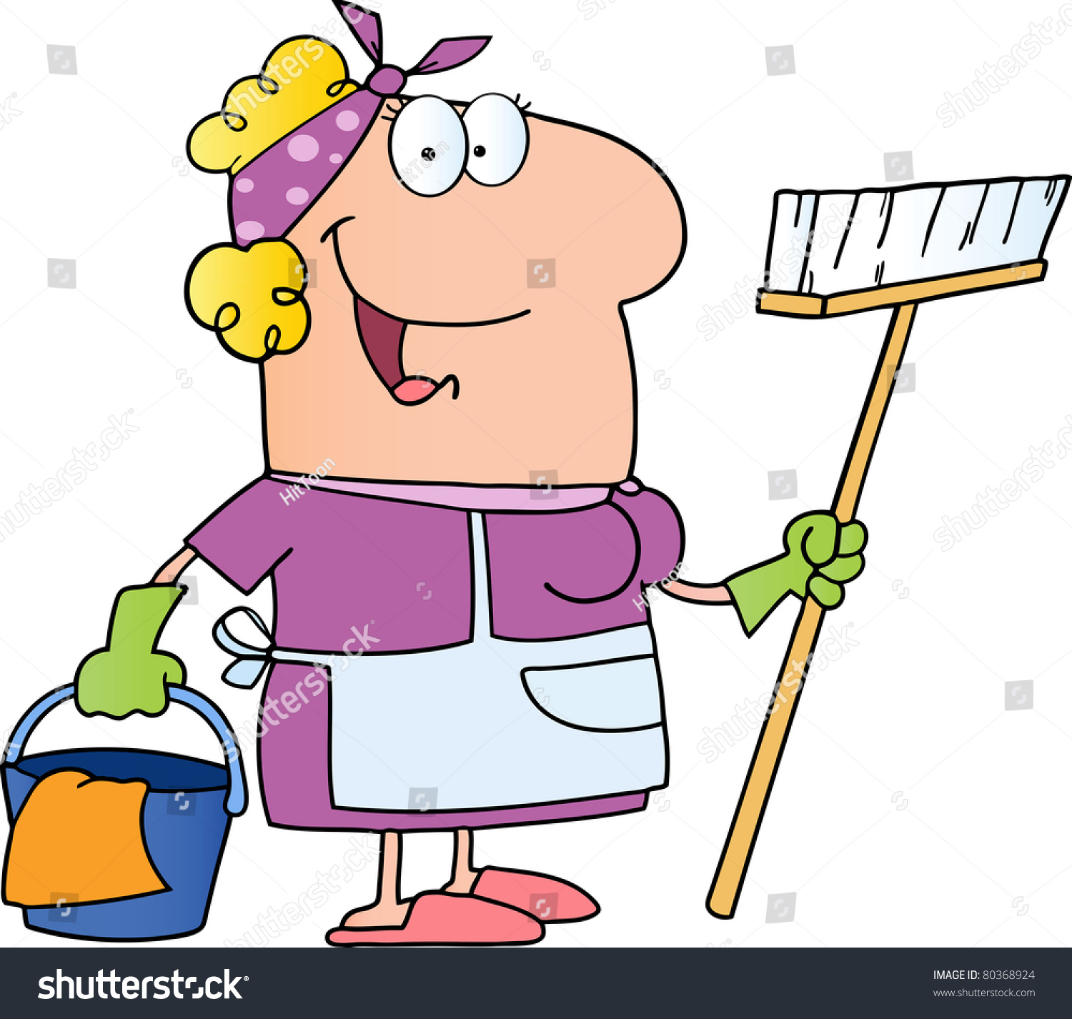 Cleaning Lady Cartoon Charactervector Version Available Stock ...