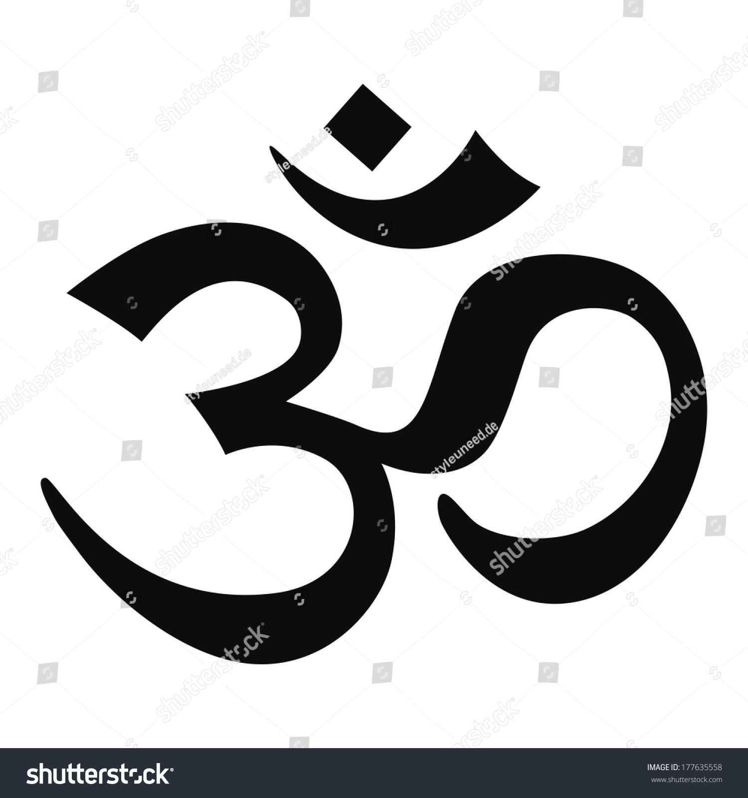 Clear Om Sign - Black On White Stock Photo 177635558 : Shutterstock