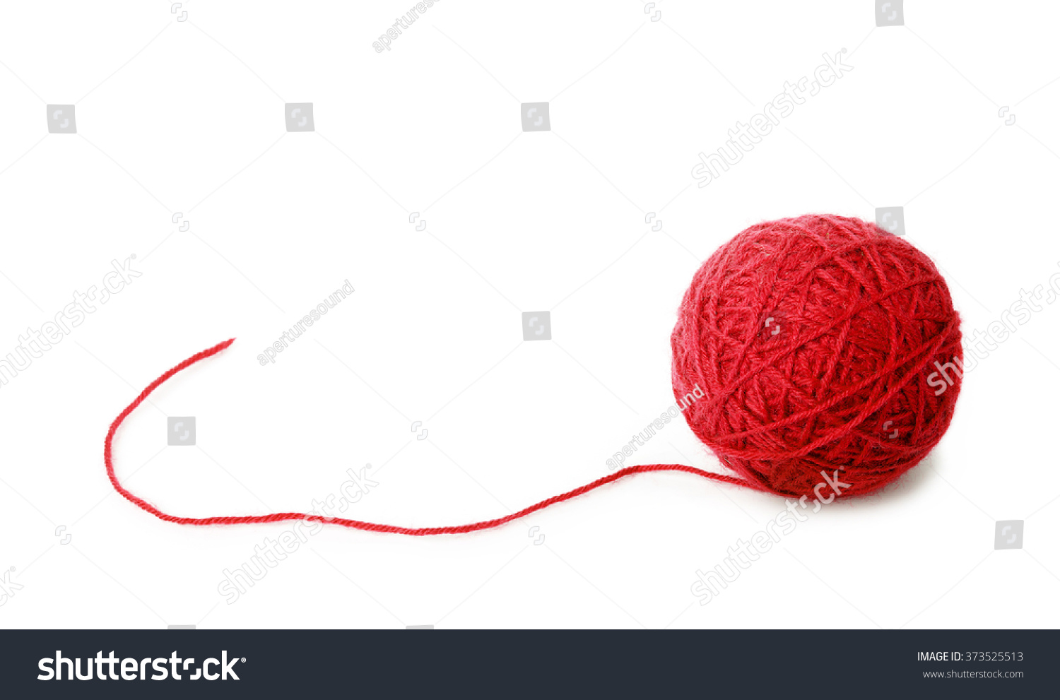 Clew Red Wool Thread Isolated On Stock Photo 373525513 | Shutterstock